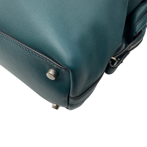METIER LOST AT SEA TEAL BLUE VERITE CITY SMALL HANDMADE ITALIAN CALFSKIN LEATHER - Picture 10 of 14